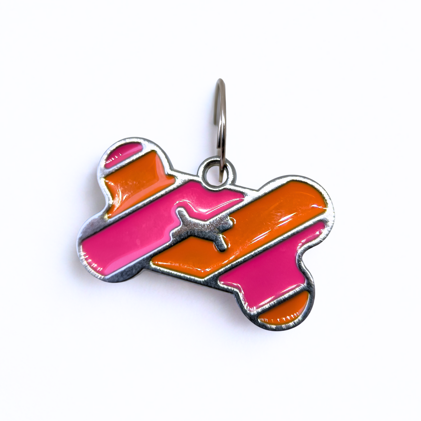 Medalla Huesito Bicolore Fucsia/Naranja