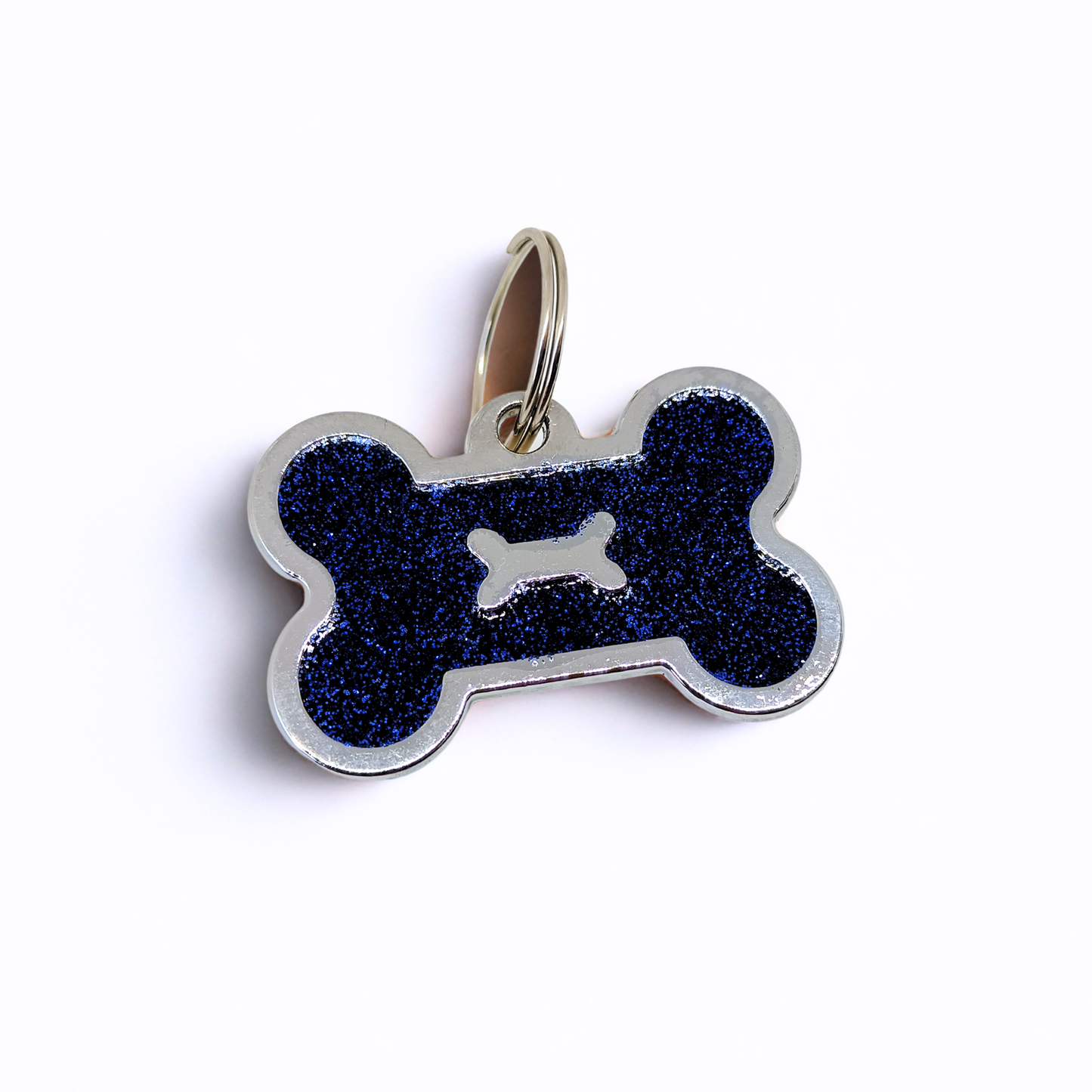 Medalla Huesito con Glitter Azul