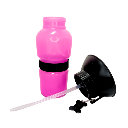 Botella Bebedero para Perros Rosa