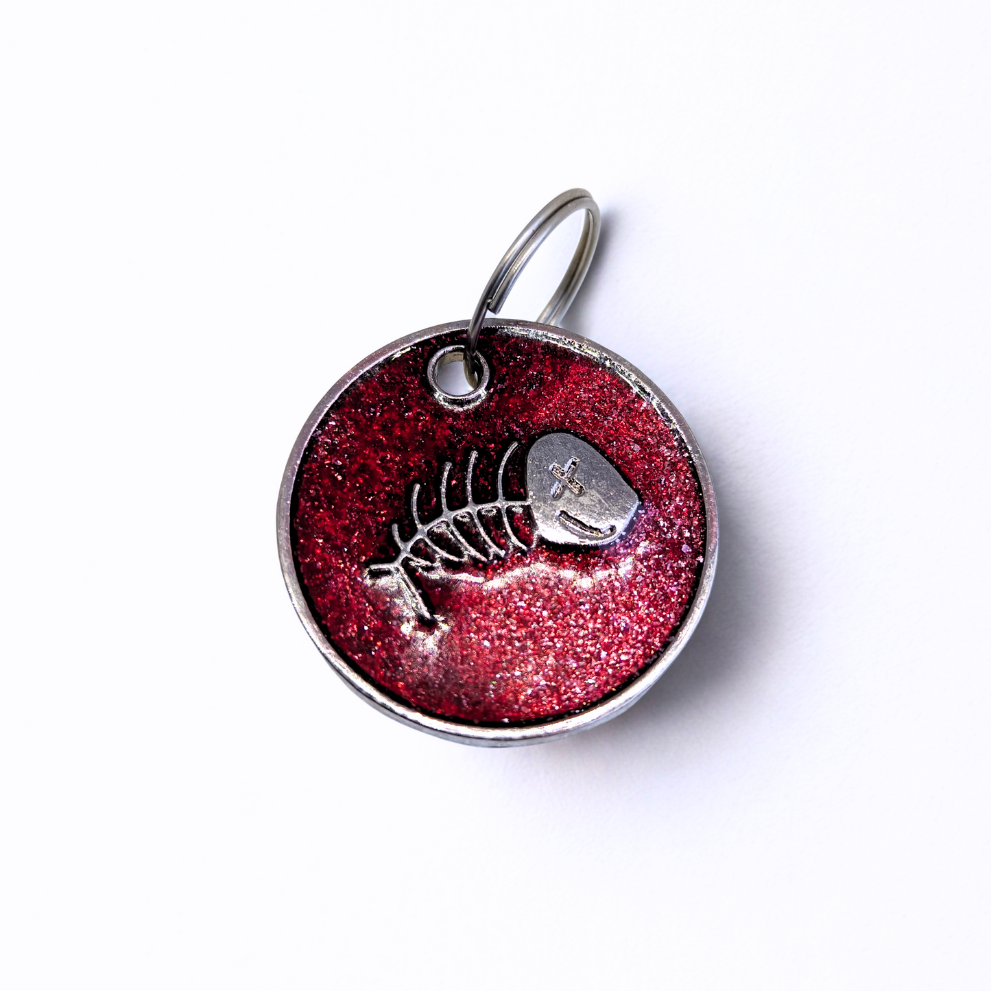 Medalla Pez con Glitter Rojo