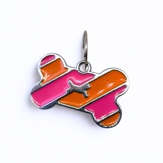 Medalla Huesito Bicolore Fucsia/Naranja