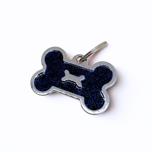 Medalla Huesito con Glitter Azul