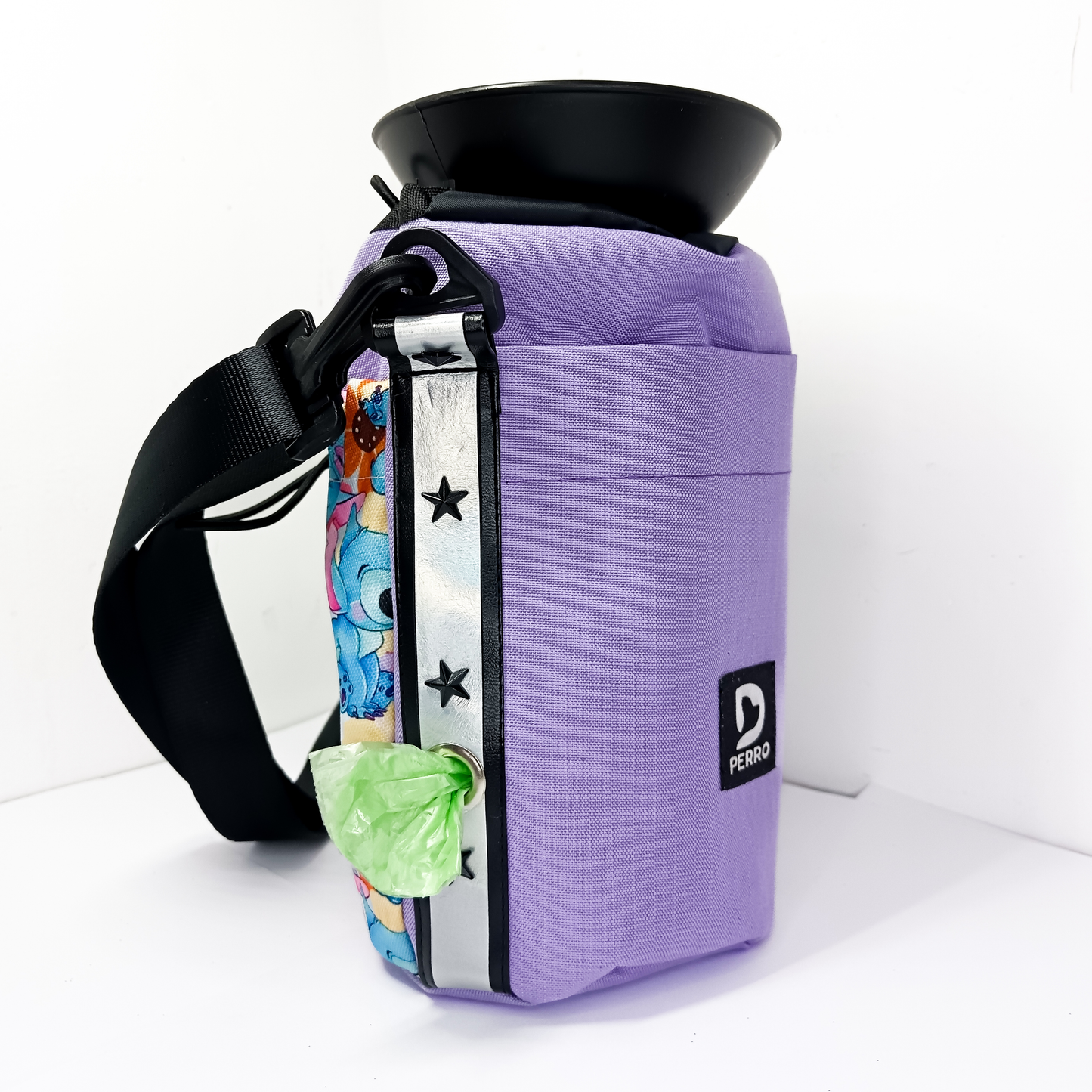 . Bolso Impermeable de Paseo para perros Tenencia Responsable Stitch Lila